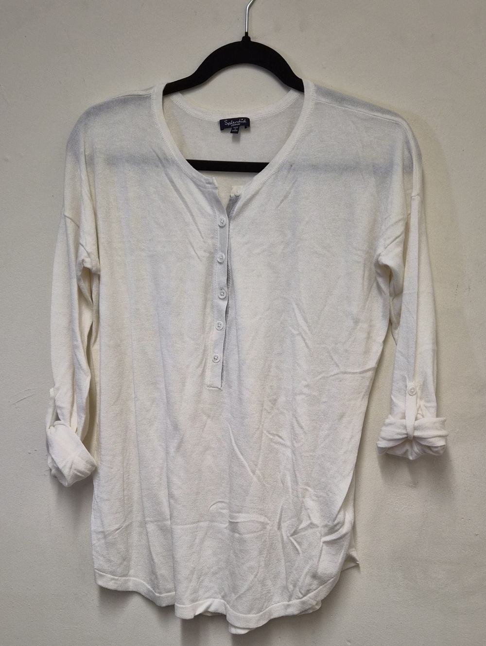 Splendid Cream Henley Long-Sleeve Top - Women's Size M